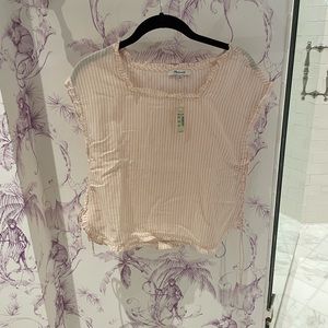 Madewell top with pink and white stripes